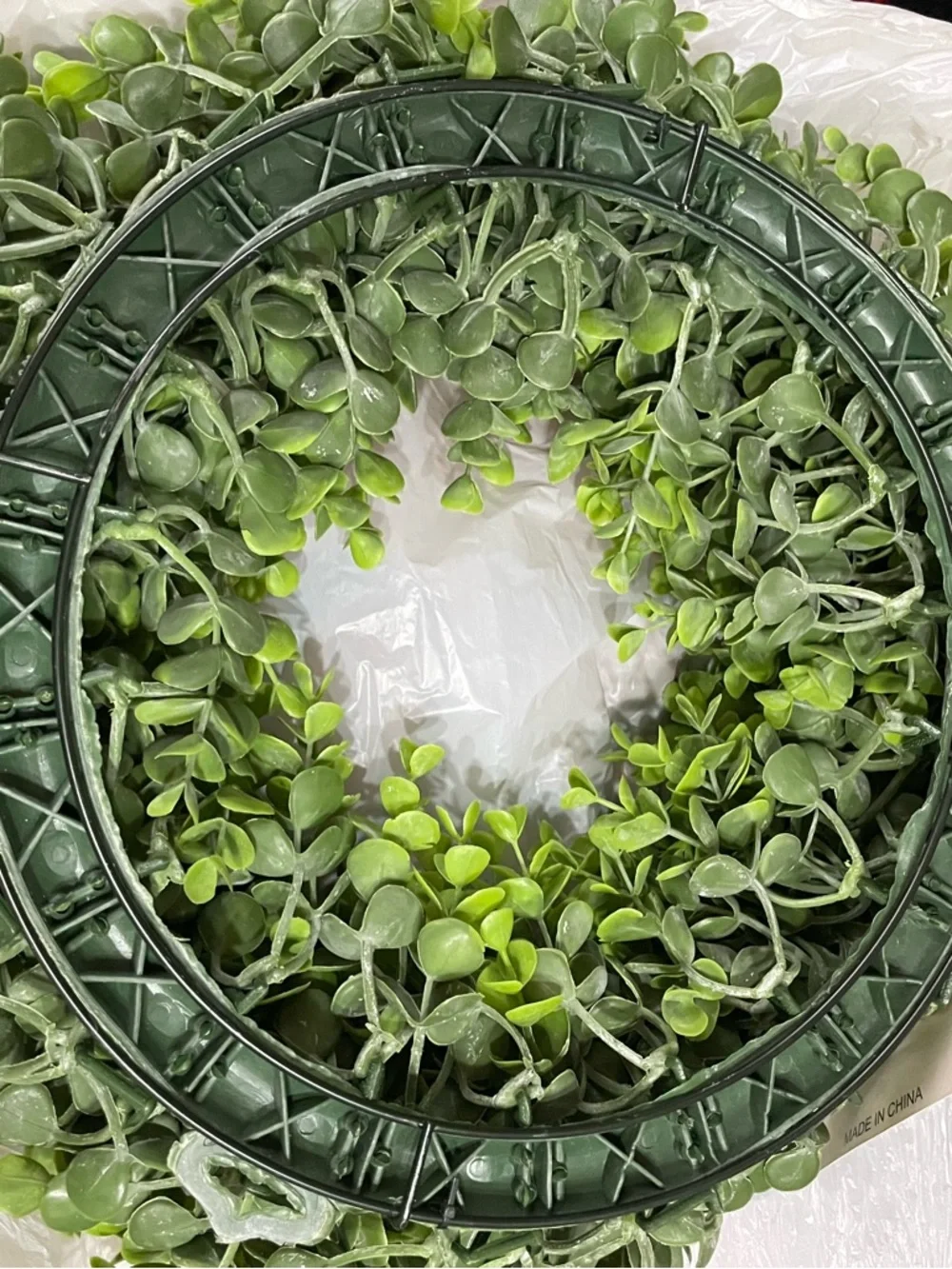 Green Faux Boxwood Wreath - Brand